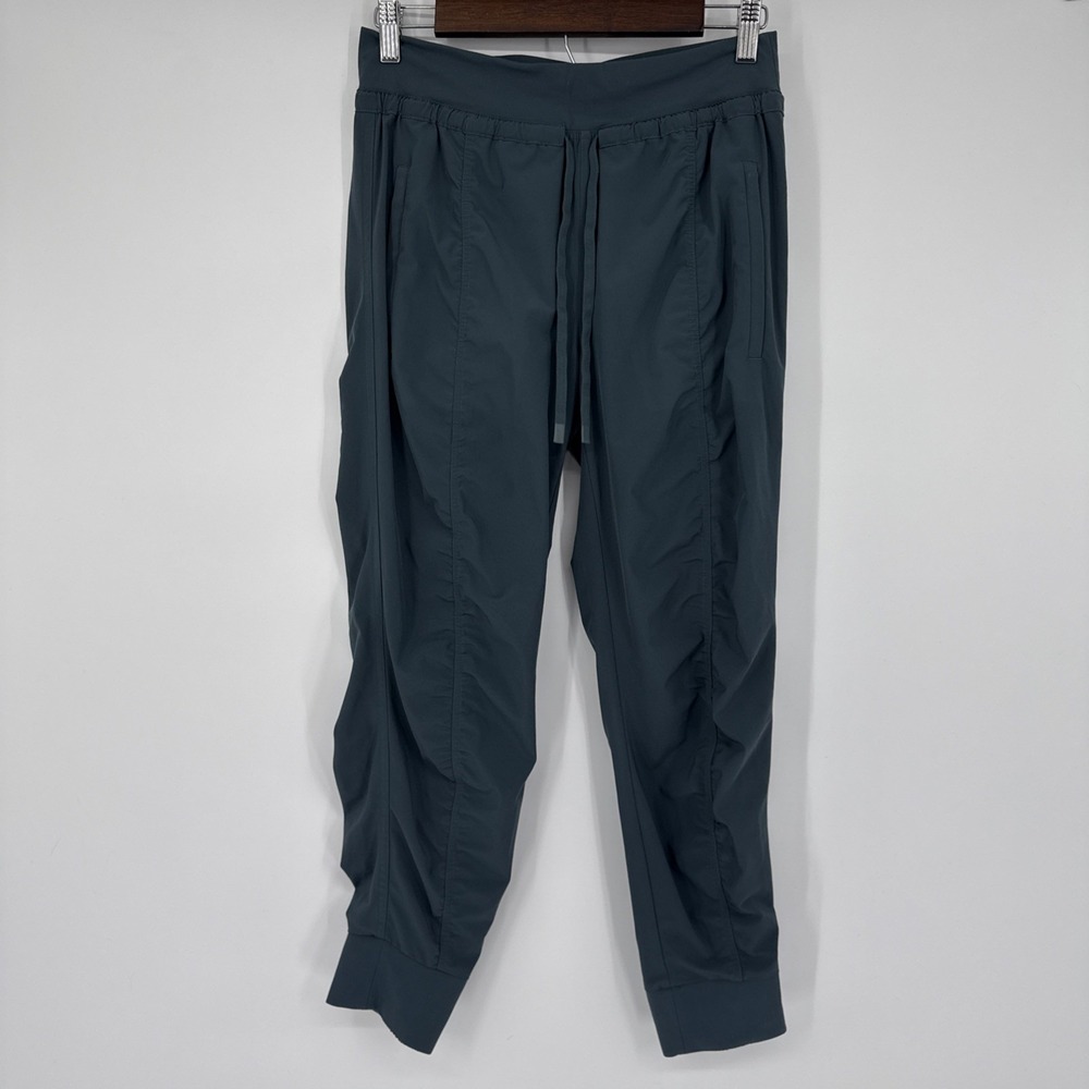 Athleta Attitude Joggers Blue Ruched Side Womens 6P Athletic Hiking Athleisure‎
